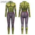 thumbnail image 2 of Traje de superhéroe con estampado de alta calidad para fiesta de carnaval de Halloween, de manga larga, verde, unisex, para hombre, Zentai Catsuit, 2 of 5