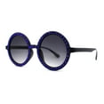 thumbnail image 3 of Lunettes de Soleil en Plastique pour Femmes, Magicien Entièrement en Strass, Lentille Ronde Ronde, Noir Bleu Fumée, 3 of 4