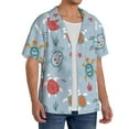 thumbnail image 4 of Xecao offers the Sea Turtle for Men's Casual Short-sleeved Shirt, a button-up collared shirt with a pocket, perfect for beach vacations and yacht travel in the 3X-Large size., 4 of 7