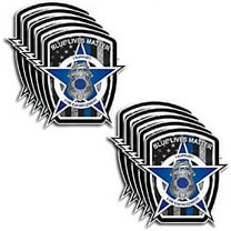 Pack of 10 Thin Blue Line Badge Police Officer BLM American Flag Vinyl Decal Sticker Car Truck 5" x 5" …
