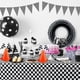 thumbnail image 3 of Mantel de carreras blanco y negro, banderas a cuadros, cubierta de mesa de coche de carreras, platos, tazas, suministros de decoración para fiesta de cumpleaños, 3 of 4