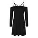 thumbnail image 5 of Vestido midi de manga larga con tirantes de color sólido de moda sexy casual para mujer Pompotops  hdfakjf4652, 5 of 5