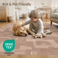 thumbnail image 4 of ODIKA 4'x6' Beige Geometric Abstract Design Washable Area Rug Modern Patchwork Style with Accents for Dorm Room, Small Living Stain Resistant Low Profile, Easy Care, 4 of 7