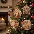 thumbnail image 2 of 3D Christmas Wooden Pearl House DlY Kit, Rhinestone Diamond Art DIY Set, Complete Beginner Craft Set with Pre-Cut Wood Panels, Christmas Tree Ornaments, Handmade Home Decoration Gifts, 2 of 6