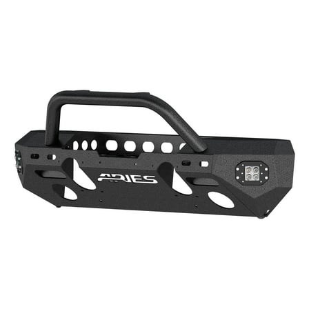 ARIES 2082058 TrailChaser Black Aluminum Front Bumper with LED Lights and Winch Mount, Select Jeep Wrangler JK Fits select: 2008,2015-2017 JEEP WRANGLER UNLIMITED