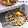 thumbnail image 2 of Portion Control Plate For Adults Weight Loss, Round Bariatric Portion Control Plate, Reusable Wheat Straw Divided Plate With 3 Compartments, Dishwasher & Microwave Safe (1 Pc), 2 of 7