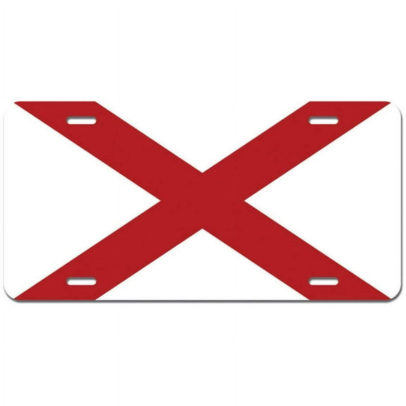Alabama State Flag Novelty Metal Vanity License Tag Plate