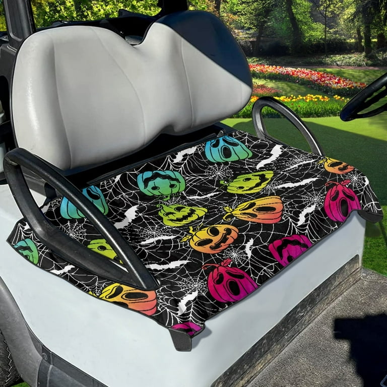 Xoenoiee Halloween Pumpkin Bat Spider Web Pattern Golf Cart Accessories Universal Fit Golf Cart Seat Towel Protector Machine Washable Anti Hot Golf Cart Cover for Club Car EZGO Walmart