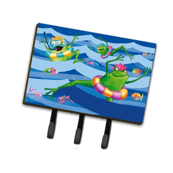 Carolines Treasures APH0089TH68 Frogs Swimming Leash or Key Holder Triple multicolor