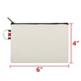 thumbnail image 2 of Aspire 6-Pack Canvas Pouches with Metal Ring, DIY Craft Storage Bags, 6 x 4 Inch - Natural, 2 of 7