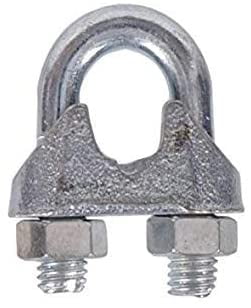 Cable Clamps 1/8” U-Bolts Galvanized Wire Rope Clamps Clips 10 Pack 