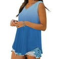 thumbnail image 6 of Tank Tops for Women Gradient Color Tank Top Crew Neck Sleeveless Buttons Blouses Lightweight Summer Vacation Beach Fashion Basic Essentials Oversize S-XXL, 6 of 7