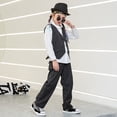 thumbnail image 2 of Traje de chaleco para niños, traje de baile callejero, disfraz de hip hop para niños, disfraz de baile de jazz para niñas, 2 of 5