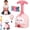 Pink, variant on 2-in-1 Children's Balloon Car Launcher Set with Manual Pump – Inertial Balloon Car, Great Gift for Kids on Holidays(RL Blue 1 Set)