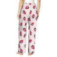 thumbnail image 3 of Goofa Hand Drawn Strawberry Printed Soft Pajama Pants for Women, Wide Leg Comfy Casual Lounge Yoga Pants-Large, 3 of 9