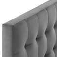 thumbnail image 4 of Pemberly Row Tête de Lit Simple Capitonnée en Velours de Performance Gris, 4 of 7