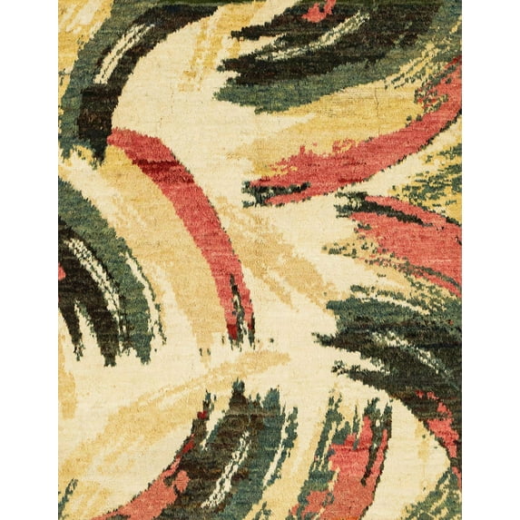 Ahgly Company Machine Washable Indoor Rectangle Abstract Mustard Yellow Area Rugs, 7' x 10'