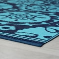 thumbnail image 5 of 9x12 Waterproof, Reversible Plastic Straw Outdoor Rugs for Patios | Also for Camping, RV, Deck, Porch, Balcony, Camp, Patio | Navy, Floral | Size: 8'10'' x 11'10'', 5 of 7