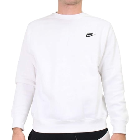 Nike Sportswear Club Fleece Men's Crew Color: White/Black Size: XS