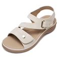 thumbnail image 3 of Littleplum Women's Arch Support Wide Sandals Adjustable Straps Lightweight Walking Summer Shoes for Women,White,Size 7, 3 of 11