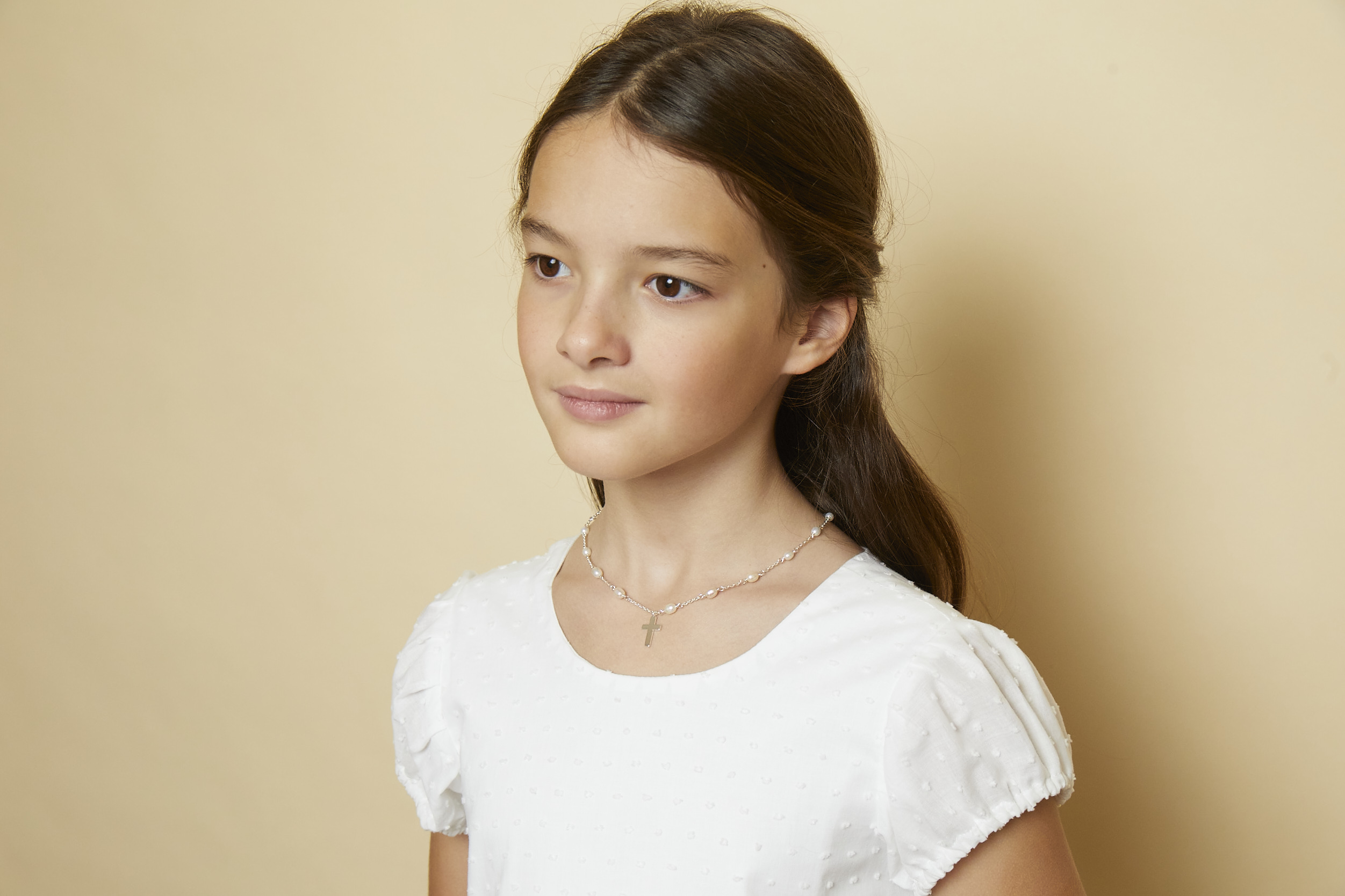 Molly Brown London Pearl & Silver Rosary Necklace, Sterling Silver, 16 in, Belcher, Includes Gift Box