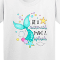 thumbnail image 4 of Inktastic Be a Mermaid Make a Splash Blue Mermaid Tail Youth T-Shirt, 4 of 5