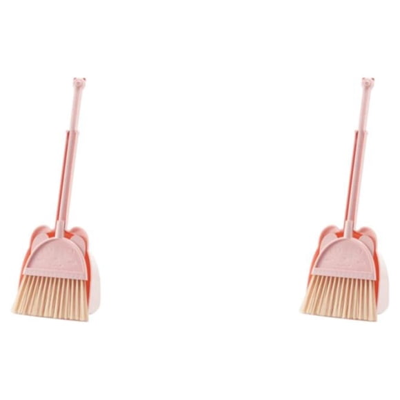 Bearachild Escoba y recogedor de colocación conveniente para un barrido rápido y eficiente que satisface la curiosidad de los niños rosa 2Conjunto