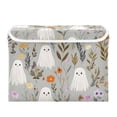 thumbnail image 7 of Yayeee Collapsible Cube Storage Bin with Lid Fabric Closet Decorative Basket with Handles, Gray Floral Ghost, 7 of 7