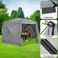 thumbnail image 4 of HOTEEL 15x15 ft Pop Up Gazebo Screen House Tent for Camping with 7 Sidewalls and Mosquito Netting, Waterproof, UV Resistant, Portable Carry Bag, for Outdoor Camping, Lawn and Backyard, Gray, 4 of 10