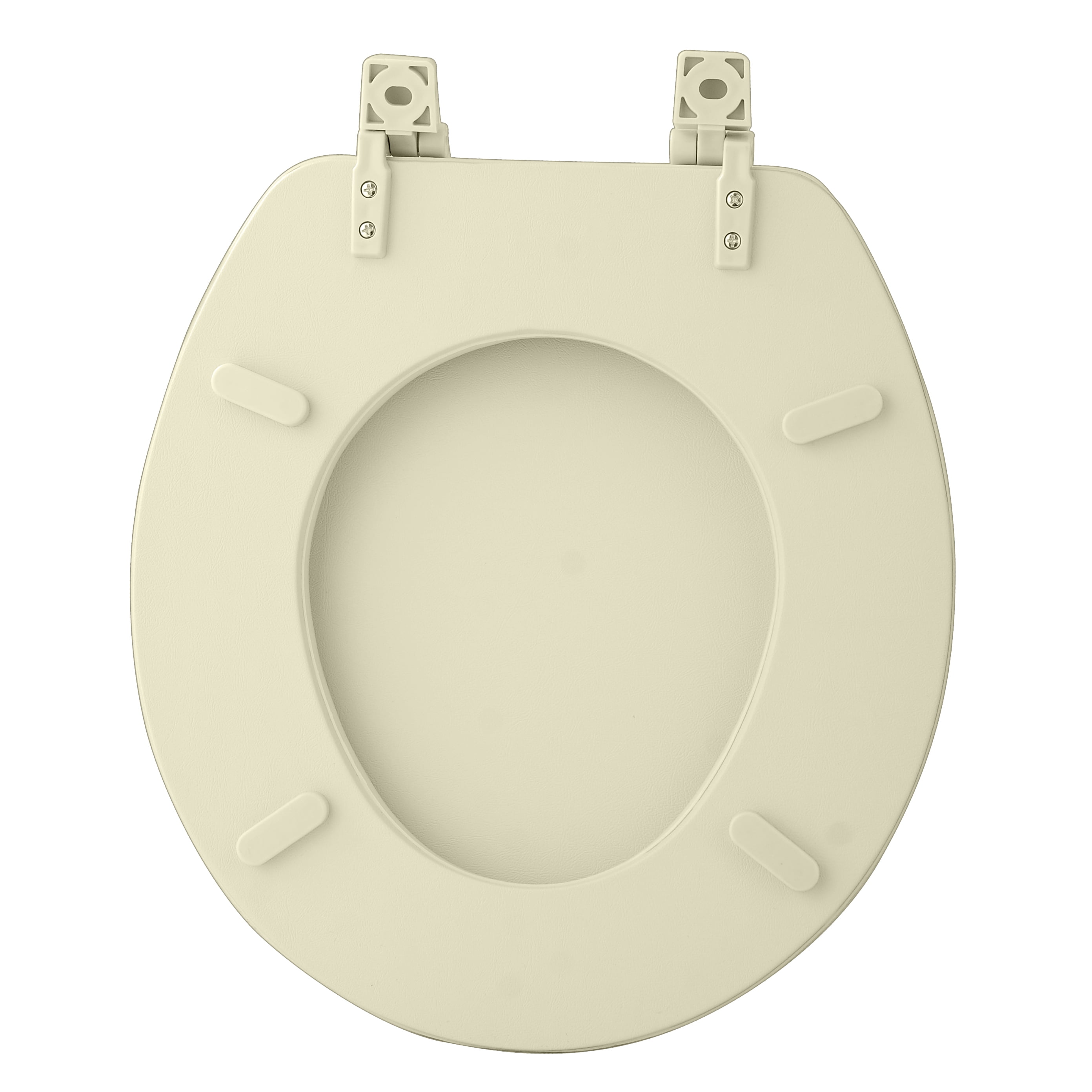 Standard Vinyl Soft Adjustable Hinges Toilet Seat with Close Lid, Bone