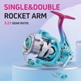 thumbnail image 2 of Blue Spinning Fishing Reel Single&Double Rocker Arm Optional 5.2:1 Gear Ratio 3+1 BB Perfect For Saltwater&Freshwater, 2 of 13