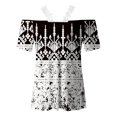 thumbnail image 4 of Dyegold Womens Blouses and Tops Dressy Cold Shoulder Lace Trim Tops for Women Summer Casual T Shirts Short Sleeve Blouses Flowy Tunics Tees, 4 of 5