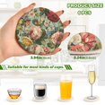thumbnail image 4 of 6 Pcs Drink Coasters with Holder 3.94in Woven Coasters for Drinks Floral Pattern with Roses Coaster Set for Protection Table, 4 of 7