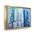 thumbnail image 3 of Abstract Style Cityscape Panorama Skyscrapers I 32 in x 16 in Framed Painting Canvas Art Print, by Designart, 3 of 5