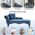 thumbnail image 5 of Christopher Knight Home 62" Luxury Velvet Chaise Lounge Bench with Pillow, Scrolled Backrest & Nailhead Trim, Navy Blue, 5 of 10