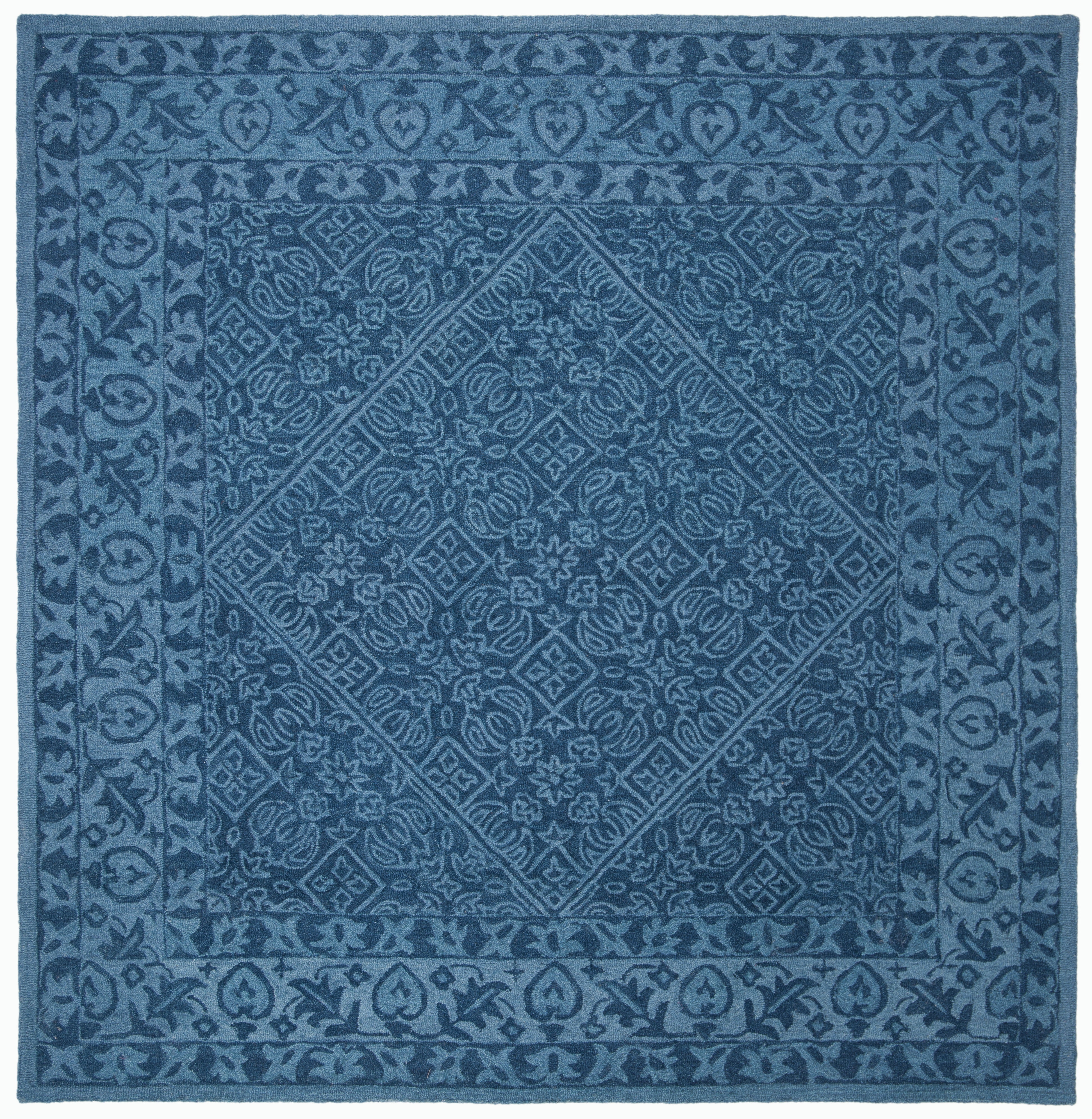 Safavieh Dip Dye Felicia Floral Area Rug, Navy Blue, 9' x 9' Square