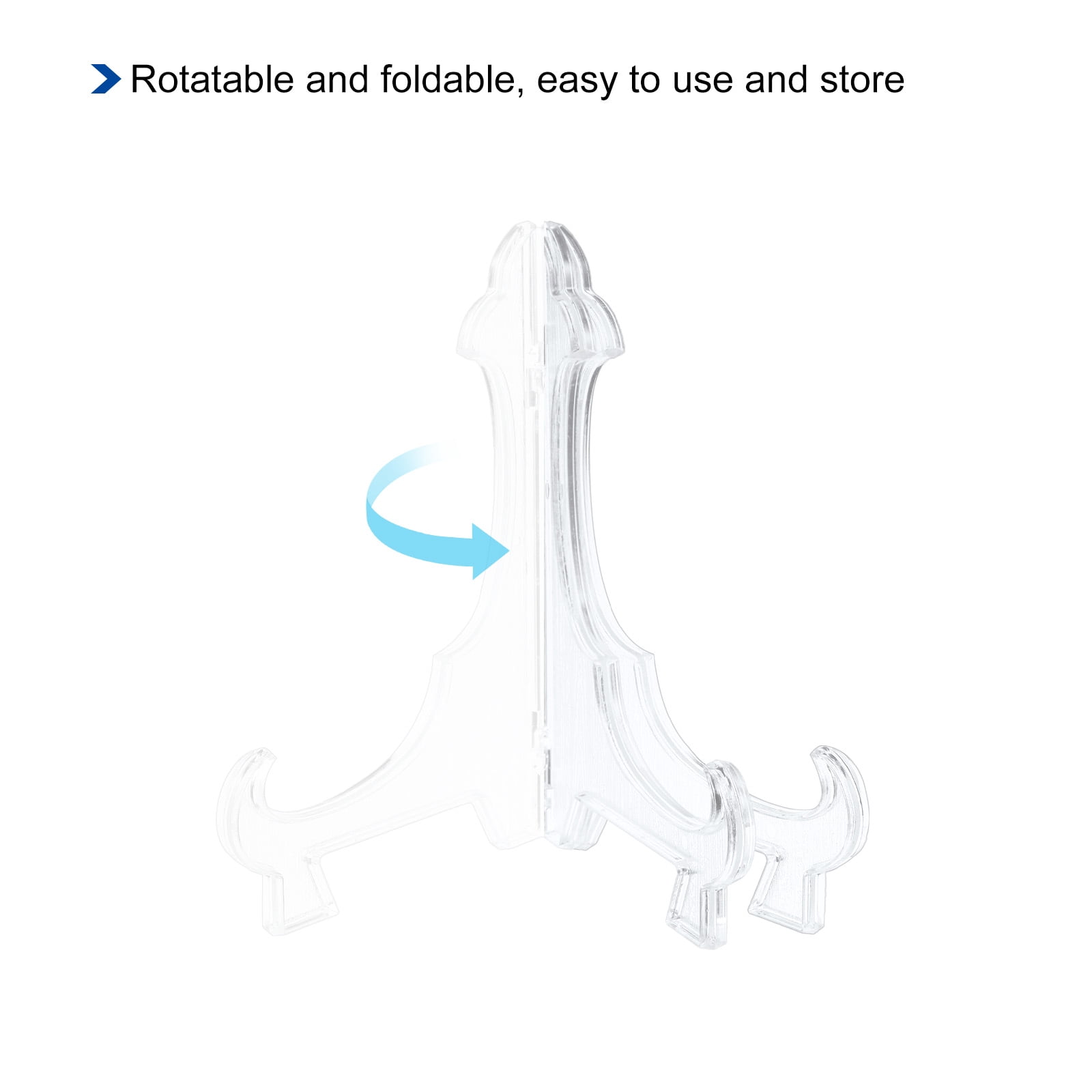 Uxcell 12Pack 5.5" Easel Plate Holder, Plastic Folding Display Stand Clear for Home