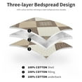 thumbnail image 6 of DDUOXIN 128x120 Bedspreads for King Size Beds - 100% Organic Cotton Beige Brown Patchwork Plaid Reversible California King Bedspread, Lightweight Vintage Cal Oversized King Quilt Bedding Set, 3 Piece, 6 of 11