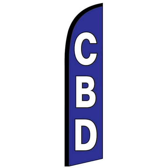 CBD Windless Business Feather Flag 10 x 2.5 Foot Advertising Flutter Flag (1)