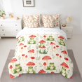 thumbnail image 2 of Castle Fairy Preppy Green Frog Bedding Comforter Set,Red Mushroom Queen Bedding Sets, 2 of 8