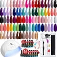 thumbnail image 1 of MEFA Kit de esmalte de uñas de gel con luz UV – 32 colores popular juego de esmalte de gel para todas las estaciones con base y capa superior mate/brillante para manicura, herramientas esenciales para, 1 of 4