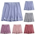 thumbnail image 2 of PUMISAS Wide Leg Shorts For Women Elastic Mid Waist Comfortable Sweatpants Solid Color Home Pants Casual Loose Sports Pants, 2 of 7