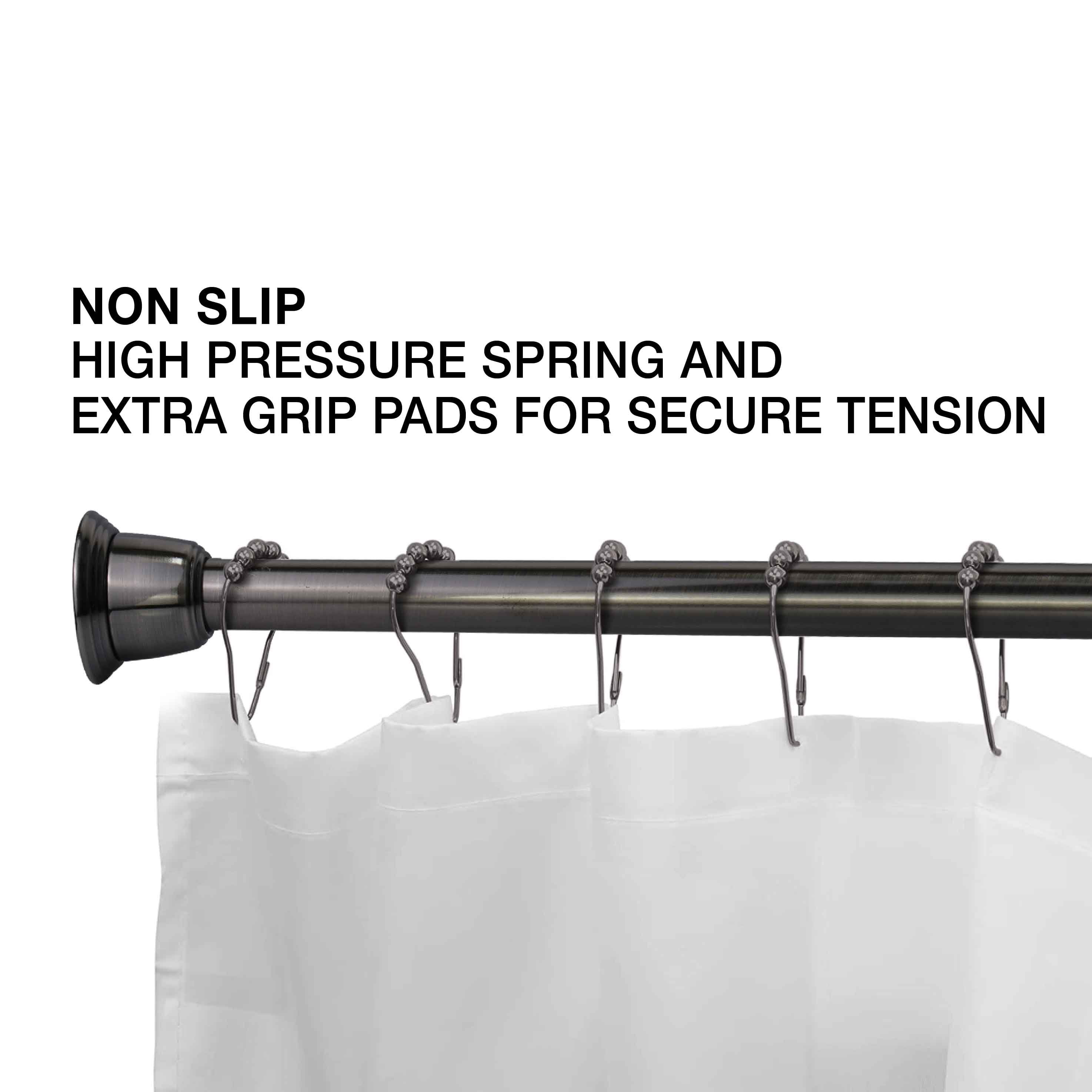 Splash Home Dell 42 to 72 Adjustable Shower Curtain Tension Rod for Bathroom, Pewter
