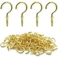 thumbnail image 1 of 100 Pcs 3/4" Ceiling Cup Hooks - Gold Self-Tapping Screws, 1 of 7