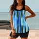 thumbnail image 5 of Modesto Trajes de Baño para las Mujeres Multicolor Gradiente Impresión de Espalda Recorte, Pantalones Cortos de Cintura Alta Y Sling Top para la Playa, la Piscina Y las Vacaciones, 5 of 6