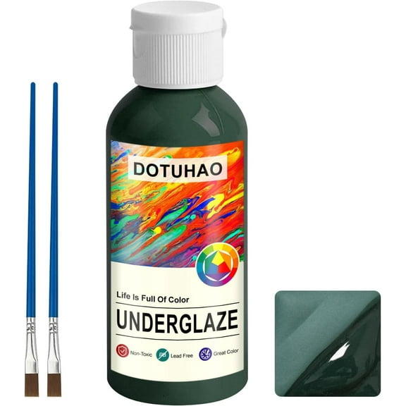 Ceramic Underglaze Paint Rock paints, art supplies, brushes and Pigments Non-Toxic Paint Ceramic Underglaze Paint Metal Acrylic paints Artist (Green,60ml)