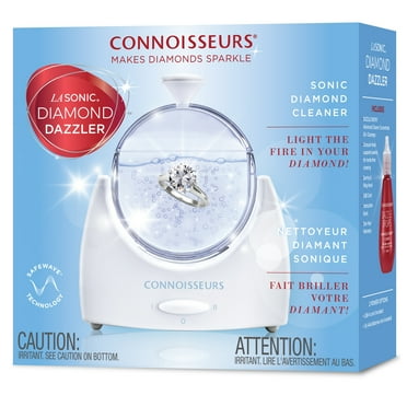 Connoisseurs LaSonic Diamond Dazzler, Personal-Sized Sonic Cleaner Machine for Diamond Rings and Things, Including Dazzle Drops Concentrate for Maximum Sparkle, 1 fl.oz.