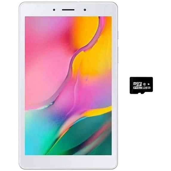 Samsung Galaxy Tab A 8.0" (2019, WiFi Only) 32GB, 5100mAh All Day Battery, Dual Speaker, SM-T290, International Model (32GB + 128GB SD Bundle, Silver)