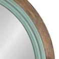 thumbnail image 3 of Kate and Laurel Palmer Rustic Farmhouse Round Wooden Mirror, 26 Inch Diameter, Blue and Rustic Brown, Modern Circle Decorative Wall Mirror with Paint Distressing, 3 of 8