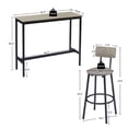 thumbnail image 3 of Cterwk Bar Table Set with 2 Bar Stools PU Soft Seat with Backrest, Gray, 3 of 7